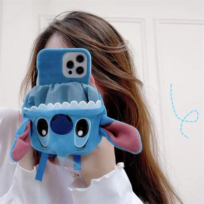 Nueva funda para teléfono con gorro de peluche 3D Stitch (envío a todo el mundo)